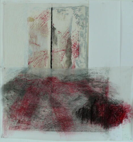 Paysage 2014 - Etang-de-Froidmont-5-2018-Technique-mixte-sur-calque-et-papier-45-x-42