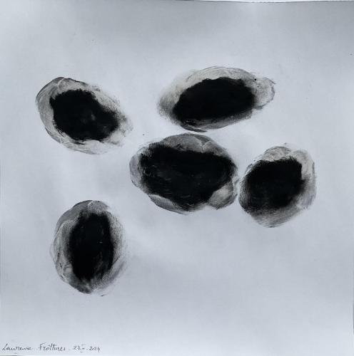 5 Frôttures - Tecnique mixte sur papier - 20 x 20 cm - 27 fév 2024