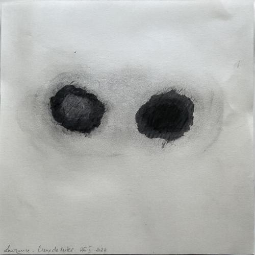 Creux de restes Ecrasûres Frôttures - Tecnique mixte sur papier - 20 x 20 cm - 26 fév 2024