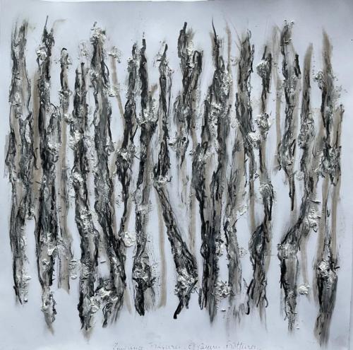 Ecrâsures Frôttures - Tecnique mixte sur papier - 20 x 20 cm - 01 mars 2024