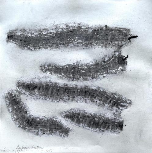 Eplûchures Grâttures Râclures - Tecnique mixte sur papier - 20 x 20 cm - 27 fév 2024