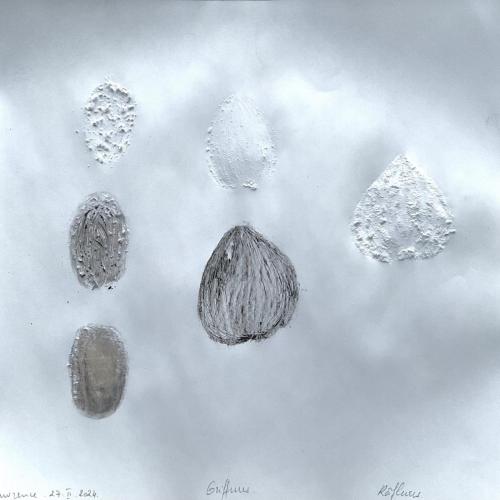 Griffures Râflures - technique mixte sur papier - 20 x 20 cm - 27 fév 2024