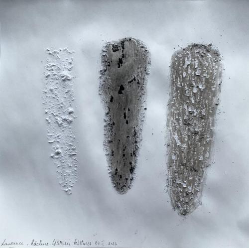 Râclures Grattûres frôttures - technique mixte sur papier - 20 x 20 cm - 27 fév 2024