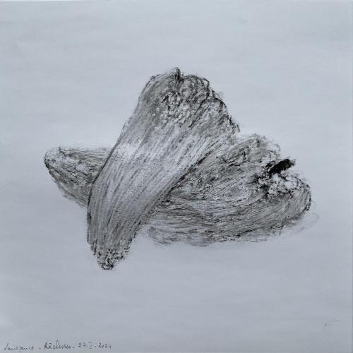 Râclures - Tecnique mixte sur papier - 20 x 20 cm - 27 fév 2024