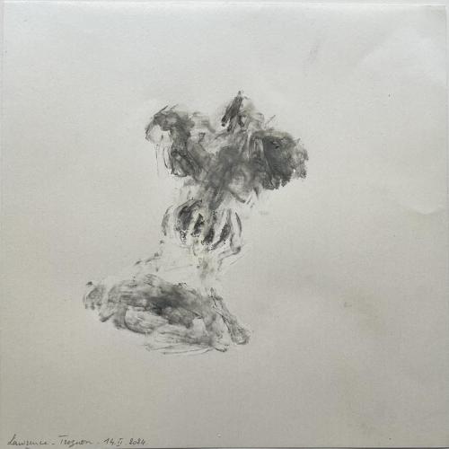 Reste Traçûres Ecrasûres - Tecnique mixte sur papier - 20 x 20 cm - 14 fév 2024