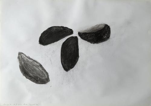 Restes (Ajouté 5x) Traçûres Frôttures - Technique mixte sur papier - 45 x 64 cm - 05 fév 2024