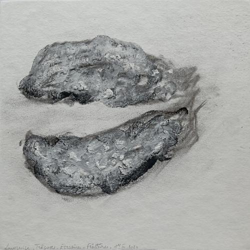 Trâçure Ecrâsure Frôtture - Tecnique mixte sur papier - 20 x 20 cm - 01 mars 2024