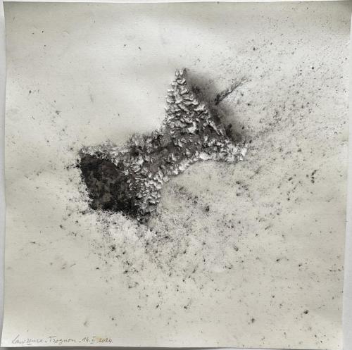 Trognon Ecrâsures Arrachûres - Tecnique mixte sur papier - 20 x 20 cm - 14 fév 2024