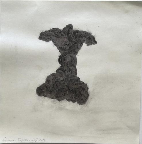 Trognon Trâçures Frôttures - Tecnique mixte sur papier - 20 x 20 cm - 14 fév 2024