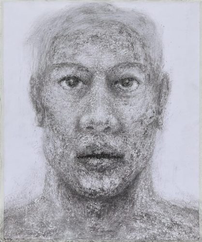 Portrait Abimé - 030625 - encre et laiton sur papier gratté - 54 x 65 cm